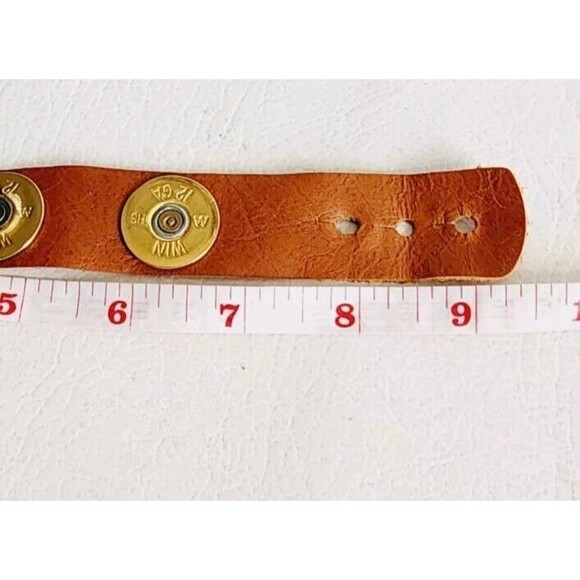 Lizzy Js Remington Shotgun Shell Brown Leather Bracelet  8-9" - Picture 6 of 6
